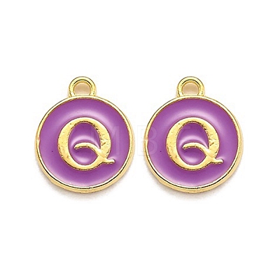 Golden Plated Alloy Enamel Charms ENAM-Q437-12Q-1