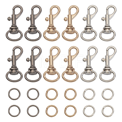  15Pcs 6 Colors Alloy Swivel Snap Hook Clasps FIND-TA0003-79-1