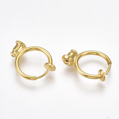 Brass Clip-on Earring Components X-KK-T038-243G-1