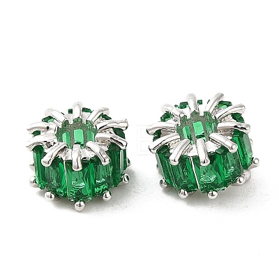 Rack Plating Platinum Brass Micro Pave Cubic Zirconia Beads KK-Q795-02A-P-1