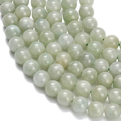 Natural Myanmar Jade/Burmese Jade Beads Strands G-L642-B11-6mm-1