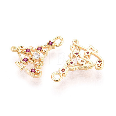 Brass Micro Pave Cubic Zirconia Charms KK-N263-146C-G-1