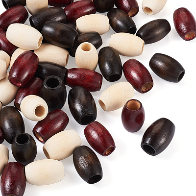 60Pcs 3 Colors Wooden Beads WOOD-CD0001-12-1