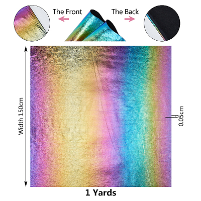 Rainbow Gradient Imitation Leather Fabric AJEW-WH0314-291A-1