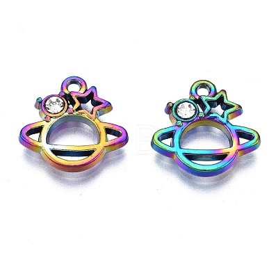 Rack Plating Rainbow Color Alloy Charms PALLOY-S180-087A-1