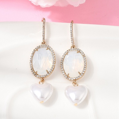 Brass Micro Pave Cubic Zirconia Dangle Earrings EJEW-G471-10G-1