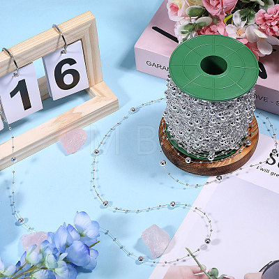 Plastic Imitation Pearl Beaded Chains KY-WH0051-25C-1