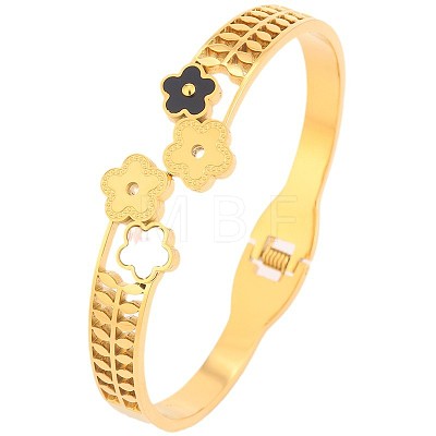 304 Stainless Steel & Acrylic Hinged Bangles for Women WG97382-01-1