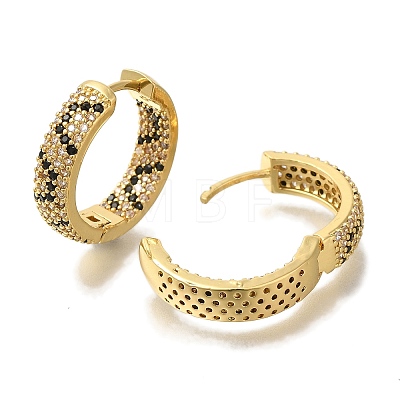 Rack Plating Brass Micro Pave Cubic Zirconia Hoop Earrings EJEW-H016-18G-1