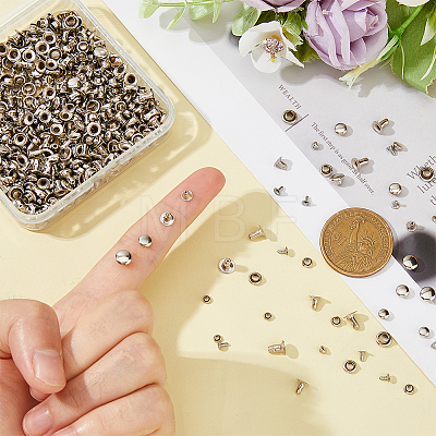 400 Sets 4 Styles Iron Rivets IFIN-FH0001-80-1