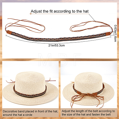 Crystal Rhinestone Southwestern Cowboy Hat Belt DIY-WH0401-99-1