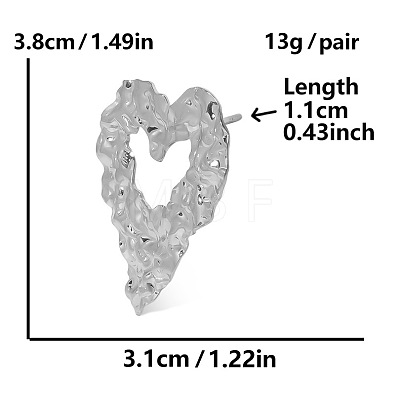 Stylish Heart-shaped Stud Earrings for Women OT2991-1-1