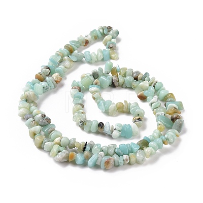 Natural Flower Amazonite Chips Beads Strands X-G-M205-12B-1
