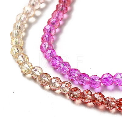 Transparent Gradient Color Glass Beads Strands X1-GLAA-H021-01B-10-1