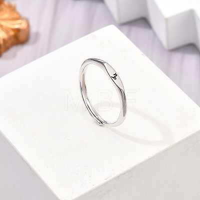 Rhodium Plated 925 Sterling Silver Adjustable Rings RJEW-S397-01P-05-1