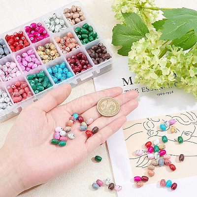 DIY Baking Painted Drawbench Glass Beads Stretch Bracelet Making Kits DIY-FH0001-031-1