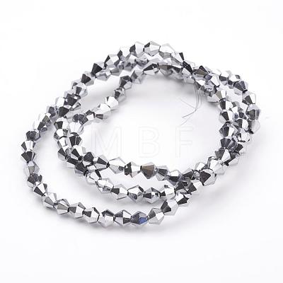 Electroplate Glass Beads Strands EGLA-S057-4-1