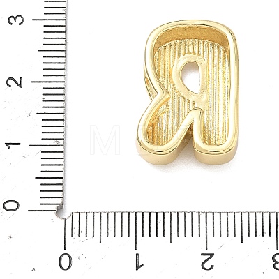 Brass Initial Beads KK-B167-27G-01R-1
