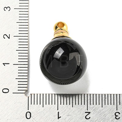 Natural Obsidian Perfume Bottle Pendants G-K338-22G-01-1