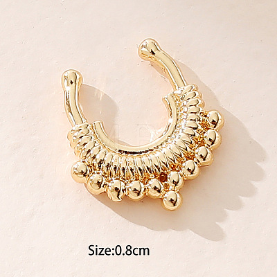 Brass Round Beaded Circular/Horseshoe Barbell Nose Rings FS-WGEE181-01-1