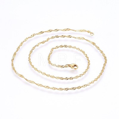 304 Stainless Steel Singapore Chain Necklaces X-MAK-L015-25C-1