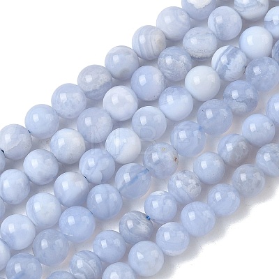 Natural Blue Lace Agate Beads Strands G-F222-30-6mm-01-1