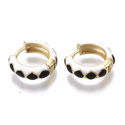 Brass Huggie Hoop Earrings EJEW-S209-05A-1