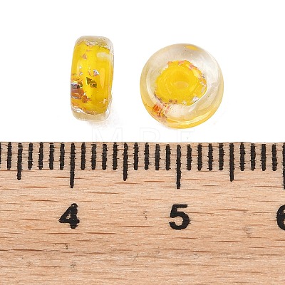 Luminous Handmade Foil Glass Beads LAMP-P020-01A-03-1