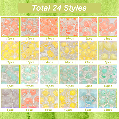   234Pcs Transparent Acrylic Beads TACR-PH0001-68-1