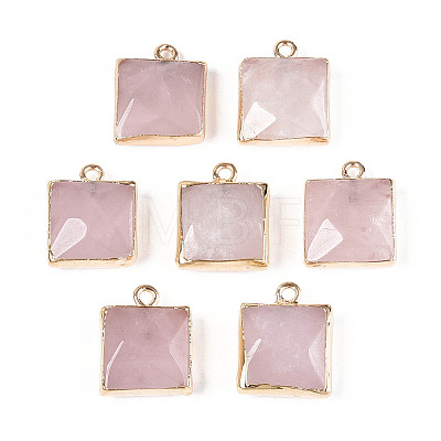 Natural Rose Quartz Faceted Pendants G-T139-95D-1