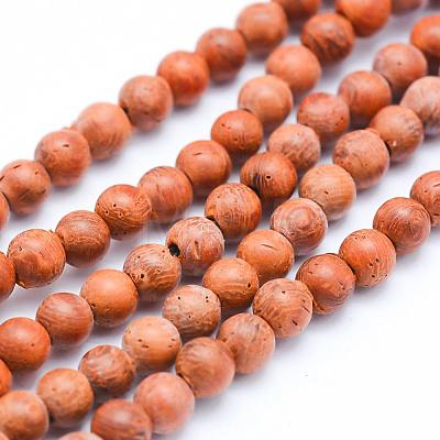 Natural Wood Beads Strands WOOD-P011-04-6mm-1
