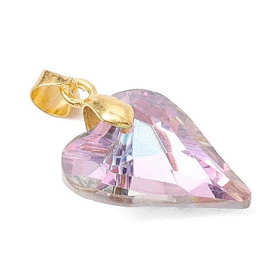 Electroplated Transparent Glass Pendants X-PALLOY-JF05156-01-1