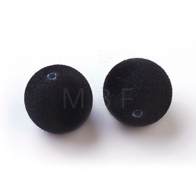 Flocky Acrylic Beads X-OACR-I001-16mm-L06-1