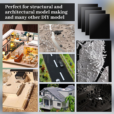 4 Sheets ABS Plastic Mould Plates DIY-OC0015-88B-1