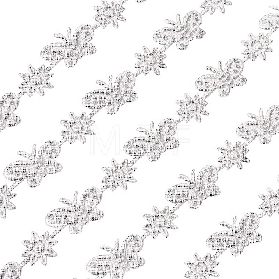 20 Yards Malan Flower and Butterfly Polyester Lace Trim OCOR-TAC0016-18A-1