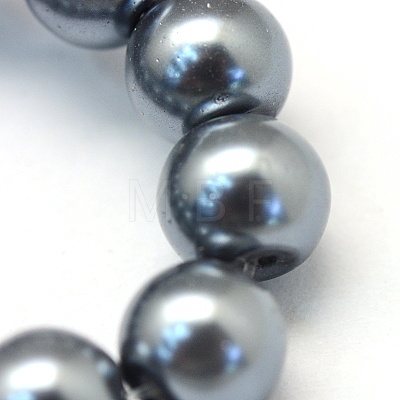 Baking Painted Pearlized Glass Pearl Round Bead Strands HY-Q003-6mm-12-1