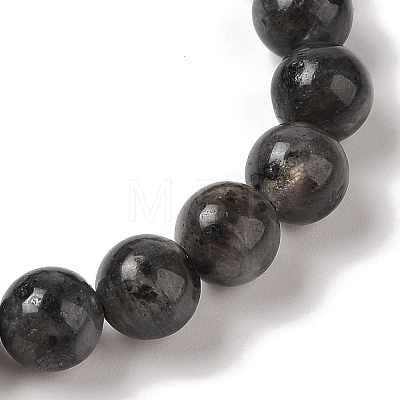 8mm Round Natural Larvikite Braided Bead Bracelets BJEW-C067-01B-07-1