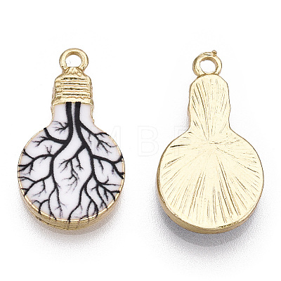 Printed Alloy Enamel Pendants ENAM-N056-178-10-1