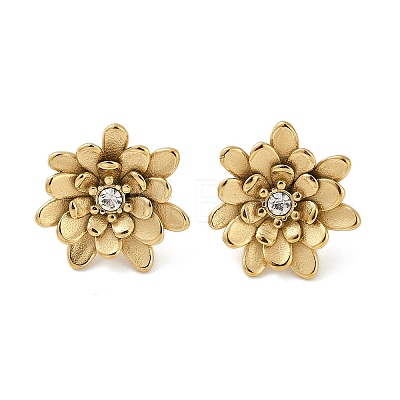 304 Stainless Steel Crystal Rhinestone Stud Earrings EJEW-G423-15G-1