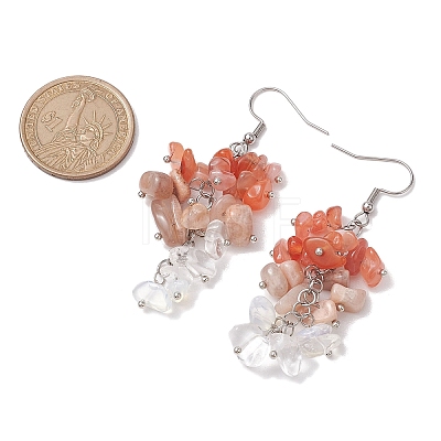 Natural Agate Earrings EJEW-TA00462-02-1