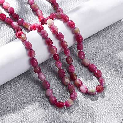 Natural Dyed Malaysia Jade Tumble Stone Nuggets Beaded Long Necklaces for Women NJEW-F340-A04-1