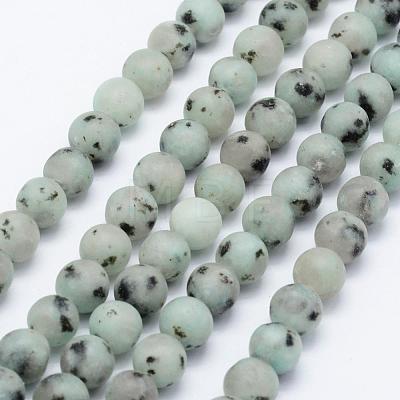 Natural Sesame Jasper/Kiwi Jasper Beads Strands G-F518-18-6mm-1