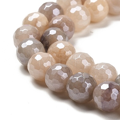 Electroplated Natural Quartz Round Beads Strands G-L598-A06-03-1