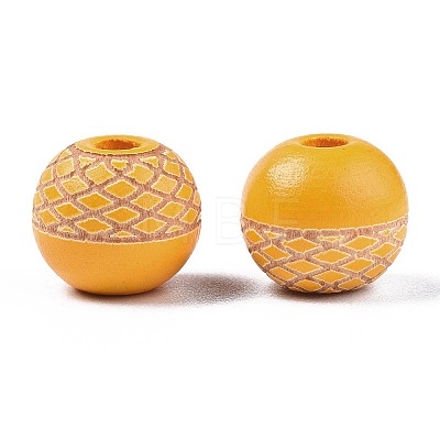Painted Natural Wood Beads WOOD-S057-072Q-1