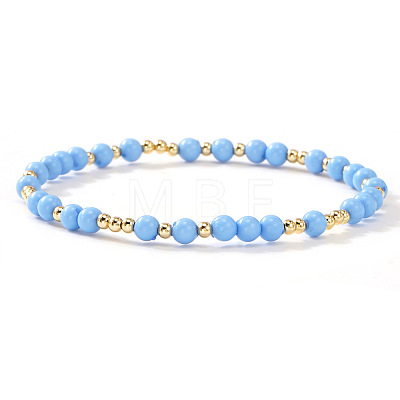 Plastic & Brass Beaded Stretch Bracelet for Women JP1152-10-1