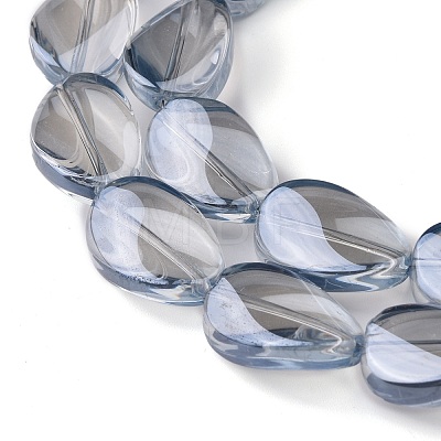 Transparent Electroplate Glass Bead Strands EGLA-C001-M-1