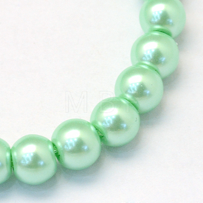 Baking Painted Pearlized Glass Pearl Round Bead Strands X-HY-Q003-4mm-63-1