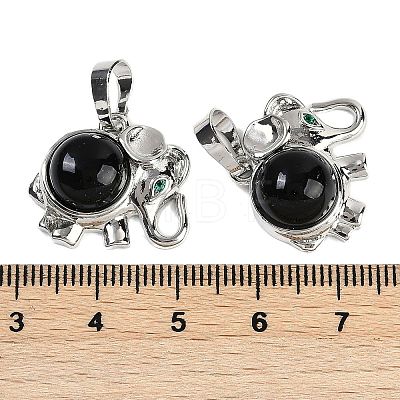 Natural Obsidian Pendants G-I374-A-P09-1