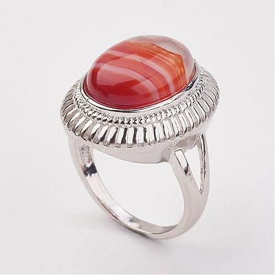 Natural & Synthetic Mixed Stone Finger Rings RJEW-P122-M-1