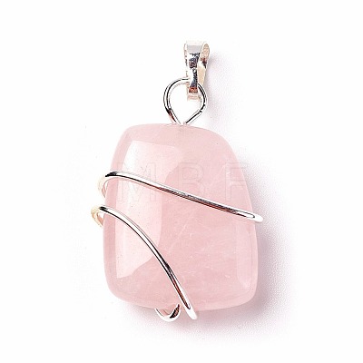 Natural Rose Quartz Pendants G-I220-D04-1
